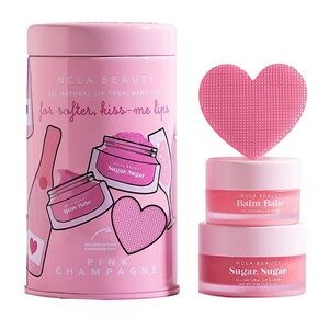 NCLA Beauty Pink Champagne 3-Piece Lip Care Set: Lip Care Duo + Lip Scrubber